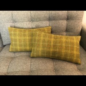 Accent plaid feather pillows (1 PAIR)